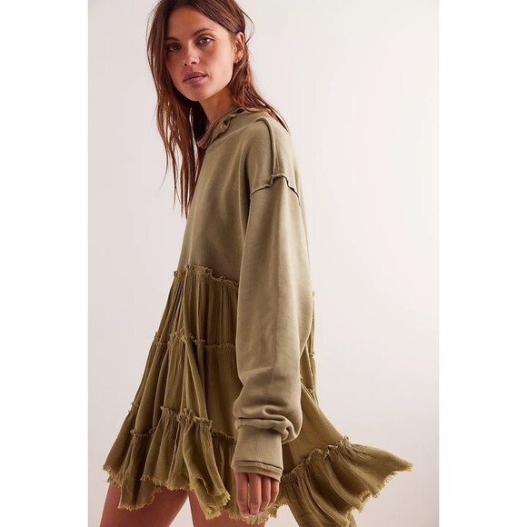 Free People We The Free Pixie Sweatshirt Mini Dress Oversized Cotton S 282980 - Picture 2 of 11